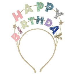 Opaska do włosów Happy Birthday brokatowa Meri Meri