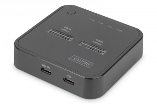 Podwójna stacja dokująca do dysków SSD M.2 NVMe z funkcją klonowania offline, USB-C, Czarna Digitus