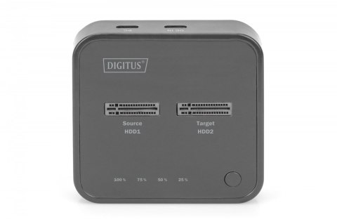 Podwójna stacja dokująca do dysków SSD M.2 NVMe z funkcją klonowania offline, USB-C, Czarna Digitus