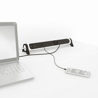 Przedłużacz ochronny 5x2PZ +USB A/C 1,5m biało-czarny Legrand