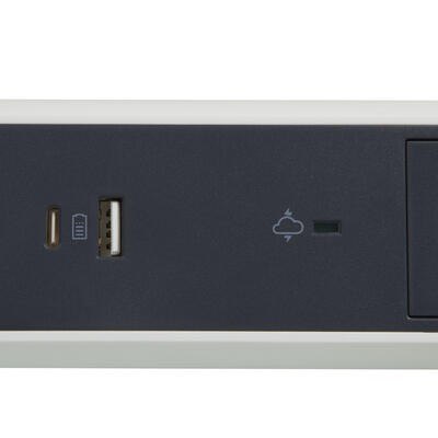 Przedłużacz ochronny 5x2PZ +USB A/C 1,5m biało-czarny Legrand