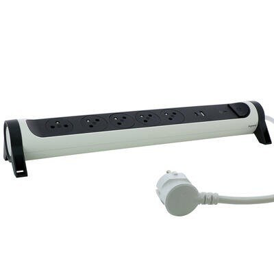 Przedłużacz ochronny 5x2PZ +USB A/C 1,5m biało-czarny Legrand