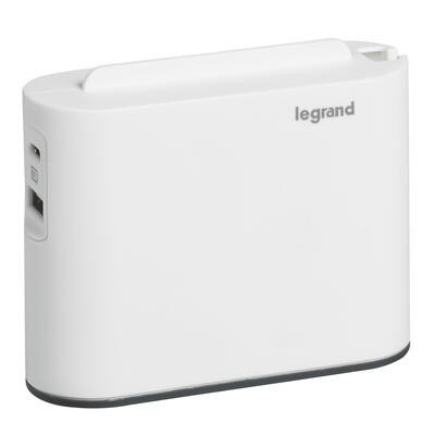 Rozgałęziacz 2x2P+USB AC Biało/czarny Legrand