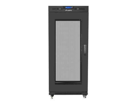 Szafa instalacyjna RACK stojąca 19 15U 800X1000 czarna drzwi perforowane LCD( FLAT PACK) Lanberg