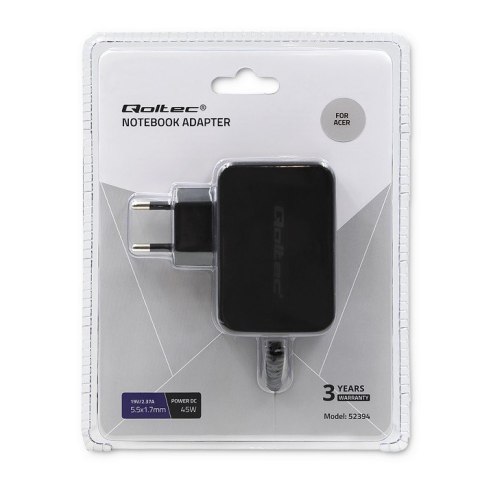 Zasilacz do Acer 45W | 19V | 2.37A | 5.5*1.7 Qoltec Zasilacz do Acer 45W | 19V | 2.37A | 5.5*1.7 Qoltec