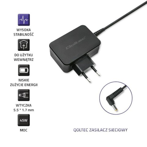Zasilacz do Acer 45W | 19V | 2.37A | 5.5*1.7 Qoltec Zasilacz do Acer 45W | 19V | 2.37A | 5.5*1.7 Qoltec