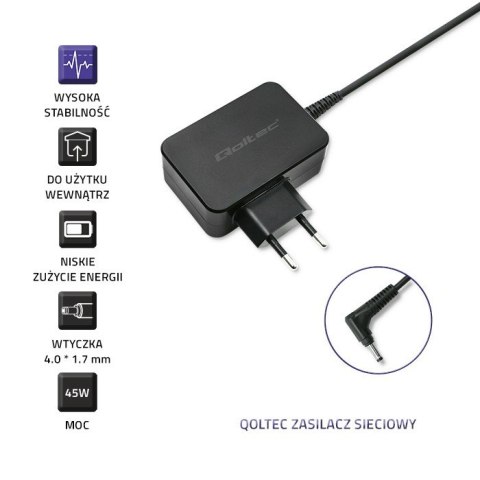 Zasilacz do Lenovo 45W | 20V | 2.25A | 4.0*1.7 Qoltec Zasilacz do Lenovo 45W | 20V | 2.25A | 4.0*1.7 Qoltec