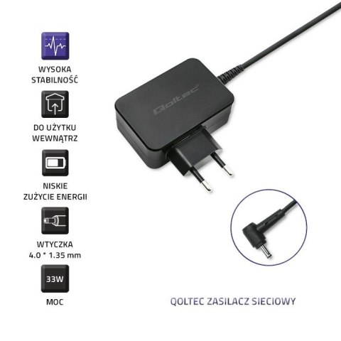 Zasilacz do ultrabooka Asus 33W | 19V | 1.75A | 4.0*1.35 Qoltec Zasilacz do ultrabooka Asus 33W | 19V | 1.75A | 4.0*1.35 Qoltec