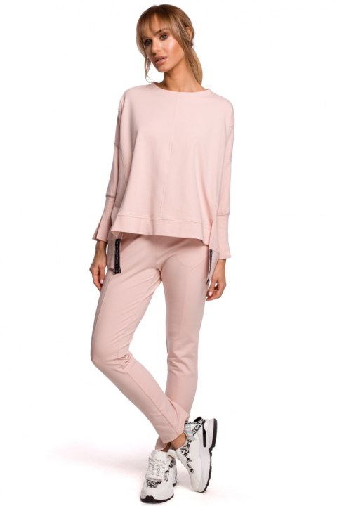 Bluza Damska Model MOE491 Pink - Moe Bluza Damska Model MOE491 Pink - Moe