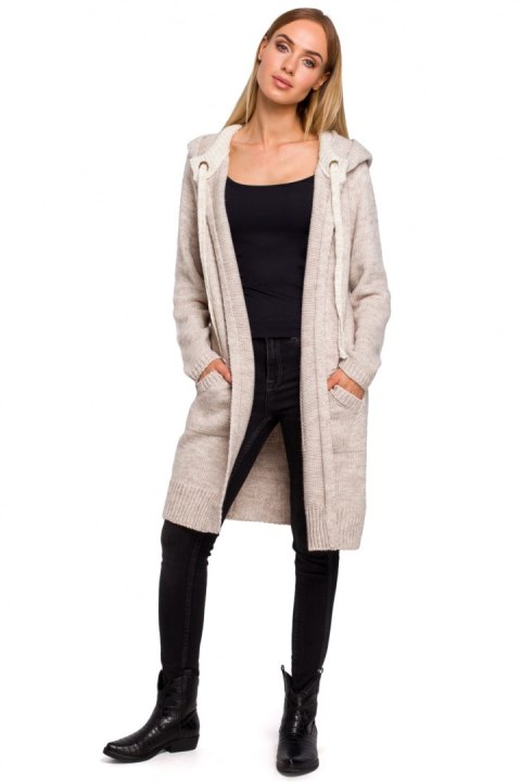 Sweter Kardigan Model MOE474 Beige - Moe Sweter Kardigan Model MOE474 Beige - Moe