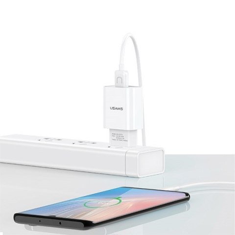 Ładowarka sieciowa USB kabel USB-C 2,1A T21 USAMS Ładowarka sieciowa USB kabel USB-C 2,1A T21 USAMS