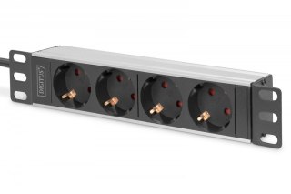 Listwa zasilająca do szaf 10" RACK 4xSchuko, 2m 1xUnischuko, 16A, aluminiowa Digitus
