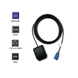 Antena GPS | 28dBi | Zewnętrzna Qoltec