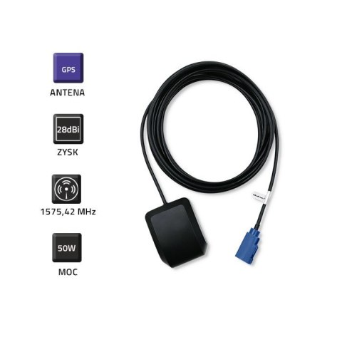 Antena GPS | 28dBi | Zewnętrzna Qoltec