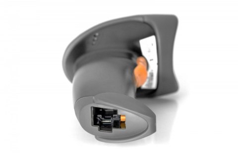 Czytnik kodów kreskowych, przewodowy USB-RJ45 2m, 1D, stojak w zestawie Digitus