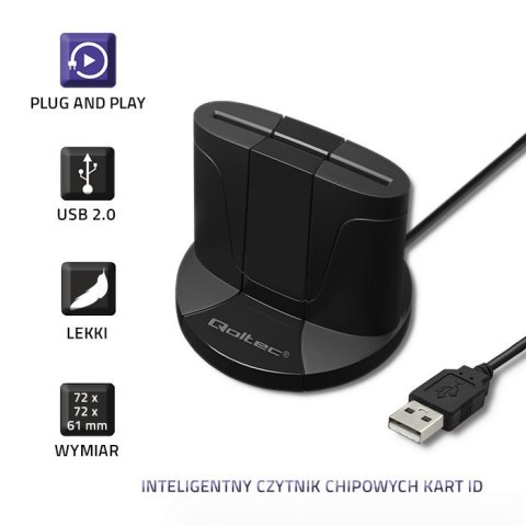 Inteligentny czytnik chipowych kart ID SCR-0632 | USB typu C Qoltec Inteligentny czytnik chipowych kart ID SCR-0632 | USB typu C Qoltec