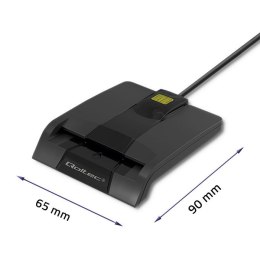 Inteligentny czytnik chipowych kart ID SCR-0634 | USB typu C Qoltec