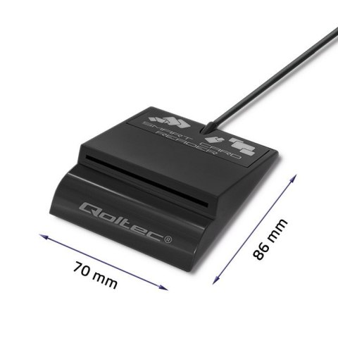 Inteligentny czytnik chipowych kart ID SCR-0636 | USB typu C Qoltec Inteligentny czytnik chipowych kart ID SCR-0636 | USB typu C Qoltec