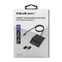 Inteligentny czytnik chipowych kart ID SCR-0636 | USB typu C Qoltec
