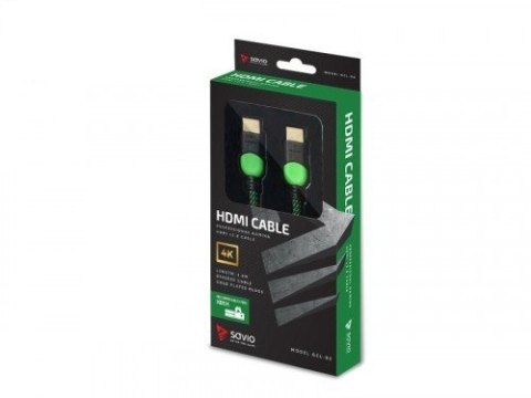 Kabel HDMI 2.0 zielono-czarny 1,8m, GCL-03 Savio