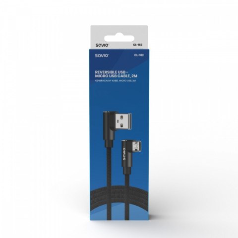 Kabel z dwustronnym złączem USB Micro USB - USB A 1m, CL-161 Savio