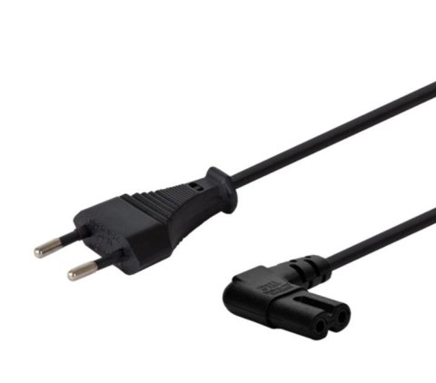 Kabel zasilający 2pin, C7 kątowy męski, 3m, CL-144 Savio