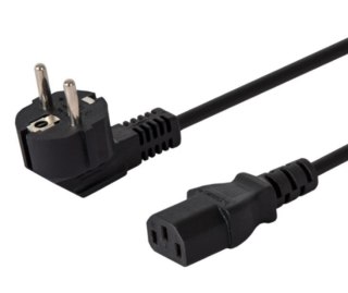 Kabel zasilający Schuko męski - IEC C13, kątowy, 3m, CL-146 Savio