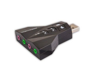 Karta dźwiękowa USB 7w1, dźwięk Virtual 7.1CH, Plug & Play, blister, AK-08 Savio