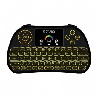 Klawiatura podświetlana mini bezprzewodowa RGB TV Box, Smart TV, konsole, PC, KW-03 Savio