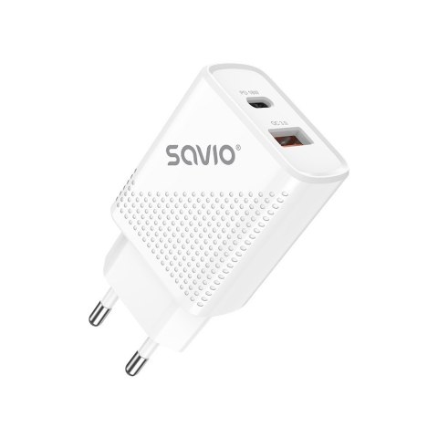 Ładowarka sieciowa USB Quick Charge Power Delivery 3.0 18W +1m kabel USB typ C, LA-05 C Savio