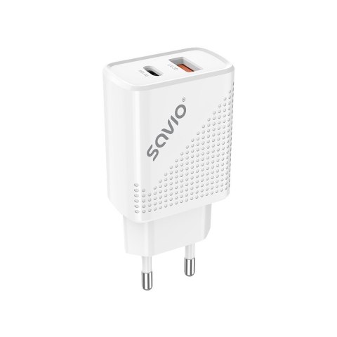 Ładowarka sieciowa USB Quick Charge Power Delivery 3.0 18W +1m kabel USB typ C, LA-05 C Savio