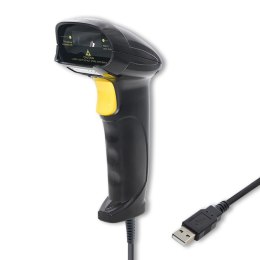 Laserowy czytnik kodów kreskowych 1D | USB | Czarny Qoltec