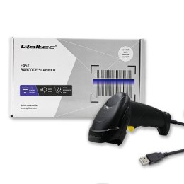 Laserowy czytnik kodów kreskowych 1D | USB | Czarny Qoltec