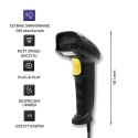 Laserowy czytnik kodów kreskowych 1D | USB | Czarny Qoltec