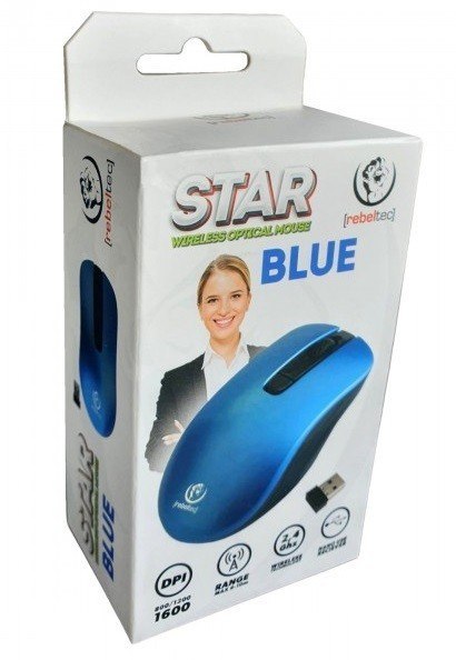 Mysz bezprzewodowa Rebeltec STAR blue 800/1000/1600 DPI Rebeltec Mysz bezprzewodowa Rebeltec STAR blue 800/1000/1600 DPI Rebeltec