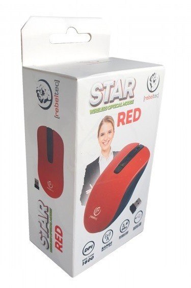 Mysz bezprzewodowa Rebeltec STAR red 800/1000/1600 DPI Rebeltec Mysz bezprzewodowa Rebeltec STAR red 800/1000/1600 DPI Rebeltec