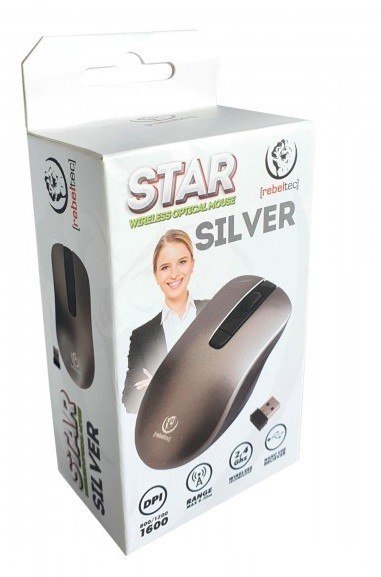 Mysz bezprzewodowa Rebeltec STAR silver 800/1000/1600 DPI Rebeltec Mysz bezprzewodowa Rebeltec STAR silver 800/1000/1600 DPI Rebeltec