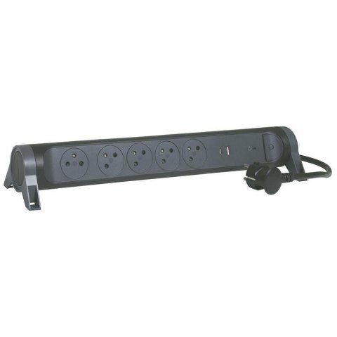 Przedłużacz 5x2PZ +USB A/C 1,5m czarny Legrand