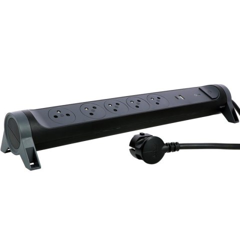 Przedłużacz 5x2PZ +USB A/C 1,5m czarny Legrand