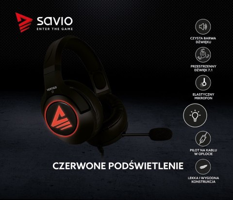 Słuchawki gamingowe z mikrofonem Vertigo Savio