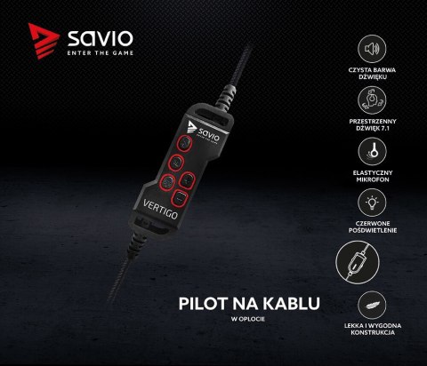 Słuchawki gamingowe z mikrofonem Vertigo Savio