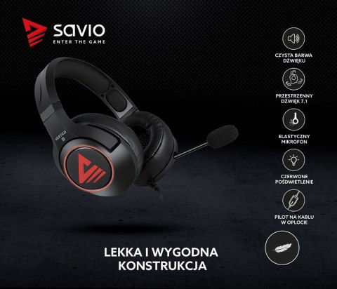Słuchawki gamingowe z mikrofonem Vertigo Savio