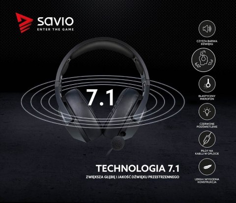 Słuchawki gamingowe z mikrofonem Vertigo Savio