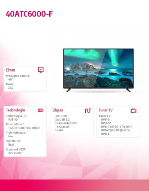 Telewizor LED 40 cali 40ATC6000-F Allview Telewizor LED 40 cali 40ATC6000-F Allview