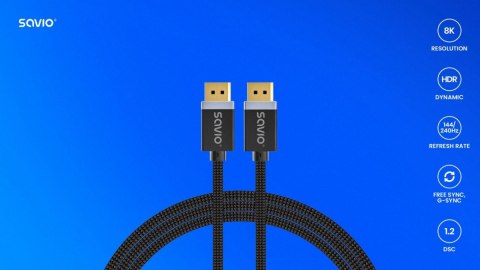 Kabel DisplayPort (M) v1.4, 1m, CL-165 Savio