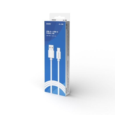 Kabel USB-A - USB-C, 2A, 3m, CL-168 Savio