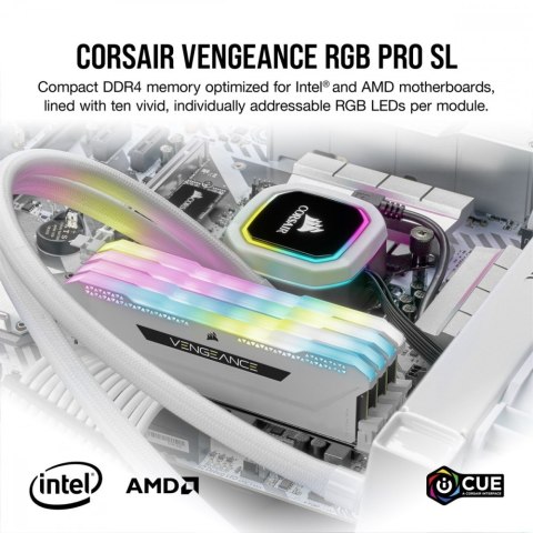 Pamięć DDR4 Vengeance RGB PRO SL 16GB/3200(2*8GB) biały Corsair Pamięć DDR4 Vengeance RGB PRO SL 16GB/3200(2*8GB) biały Corsair