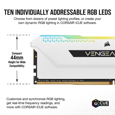 Pamięć DDR4 Vengeance RGB PRO SL 16GB/3200(2*8GB) biały Corsair Pamięć DDR4 Vengeance RGB PRO SL 16GB/3200(2*8GB) biały Corsair