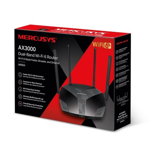 Router Mercusys MR80X WiFi 6 AX3000 3LAN 1WAN TP-LINK Router Mercusys MR80X WiFi 6 AX3000 3LAN 1WAN TP-LINK
