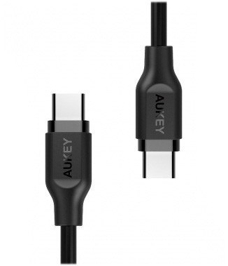 CB-CC1P OEM kabel USB-C - USB-C 1m 60W PD 3A 5Gbps 20V PVC czarny AUKEY